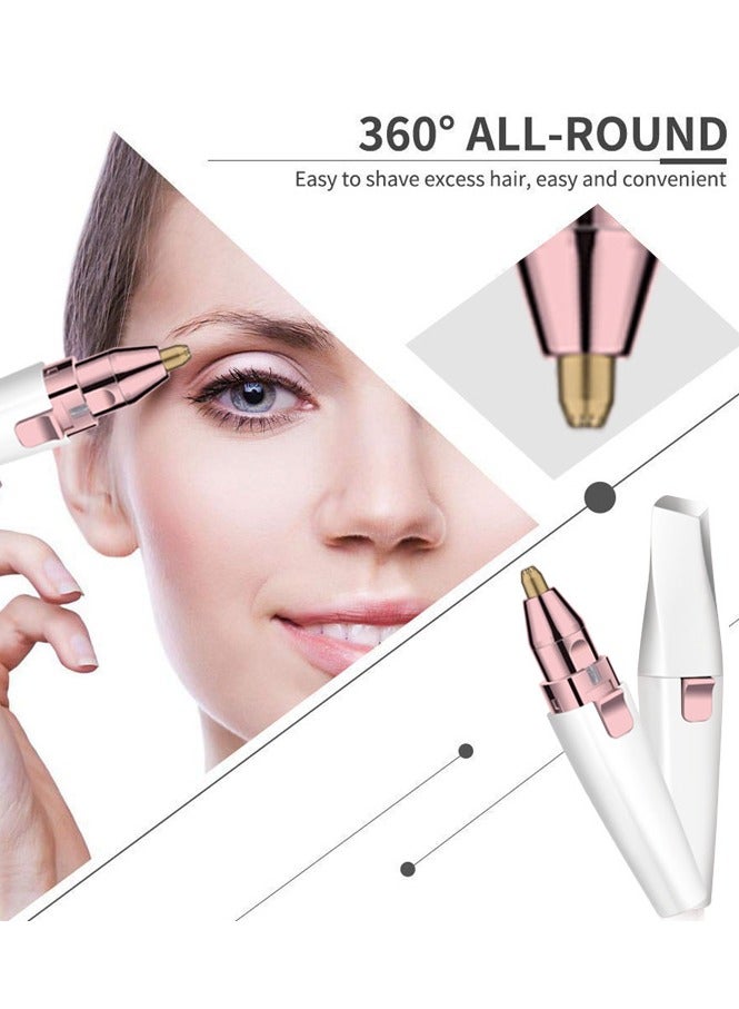 Electric Eyebrow Trimmer, Facial Hair Removal for Women, Painless Epilator Hair Remover Device with 2 Pcs Replacement Heads , USB Rechargeable Face Electric Razor and Trimmer for Ladies Lip, Chin, Arms - Image 4