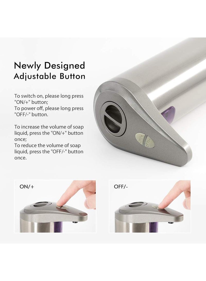 Sweet seven موزع صابون تلقائي بدون لمس - مستشعر حركة بالأشعة تحت الحمراء، من الفولاذ المقاوم للصدأ، موزع صابون يدوي خالي من اللمس، قاعدة مقاومة للماء مطورة - Image 4