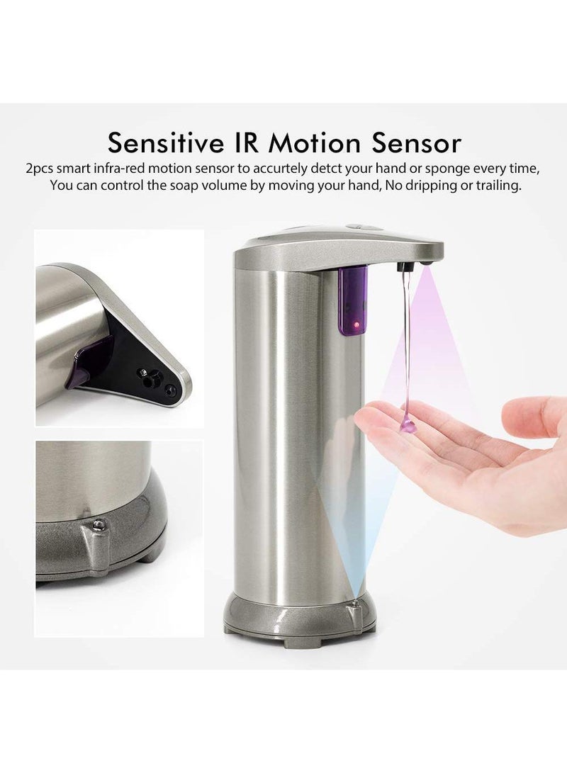 Sweet seven موزع صابون تلقائي بدون لمس - مستشعر حركة بالأشعة تحت الحمراء، من الفولاذ المقاوم للصدأ، موزع صابون يدوي خالي من اللمس، قاعدة مقاومة للماء مطورة - Image 3
