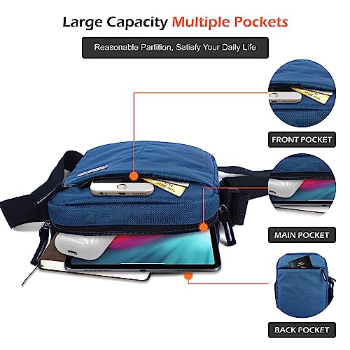 NABAAT Nylon Stylish Side Bag for Men Crossbody Sling Messenger Tablet Bags for Travel/Office/Business, Blue (SB-ULI-BLU-1) - Image 4