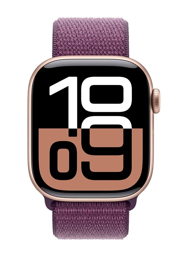 بازار سوار ساعة Apple Watch الرياضي المصنوع من النايلون لساعات Ultra 2/Series 10/9/8/7/SE بمقاس 42-49 مم - سوار منسوج قابل للتعديل ومضاد للتعرق وجيد التهوية للرجال والنساء، مريح وسريع الجفاف للصالة الرياضية والارتداء اليومي (شجرة البرقوق الأحمر) - Image 3