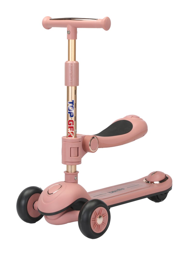 Top Gear Top Gear Toddler Scooter/Balance Bike TG 8027 with Music & Light, Ride On Toys for 2-12 Years - Pink  - Image 1