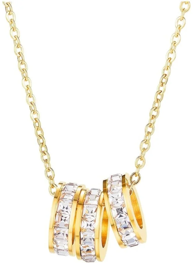 لي كوبر قلادة نسائية من الفولاذ المقاوم للصدأ بطلاء ذهبي