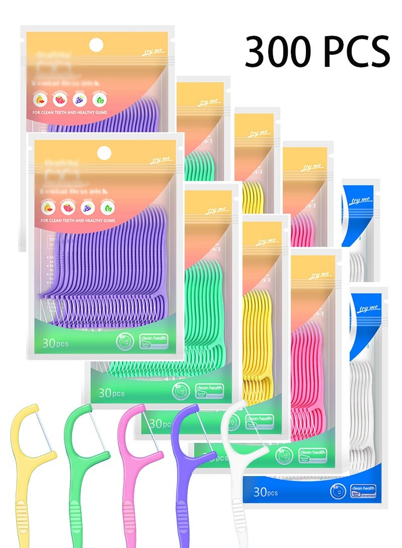 300pcs خيط محمول ، تنظيف الأسنان ، خيط الأسنان بدون استخدام غير متكافئ ، خيط ناعم ورقيق للفواكه للأسنان واللثة النظيفة - Image 1