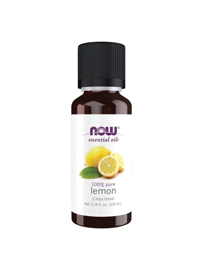 now Essential Oils, Lemon Oil, Cheerful Aromatherapy Scent, Cold Pressed, 100% Pure, Vegan, Child Resistant Cap, 1-Ounce  - Image 1