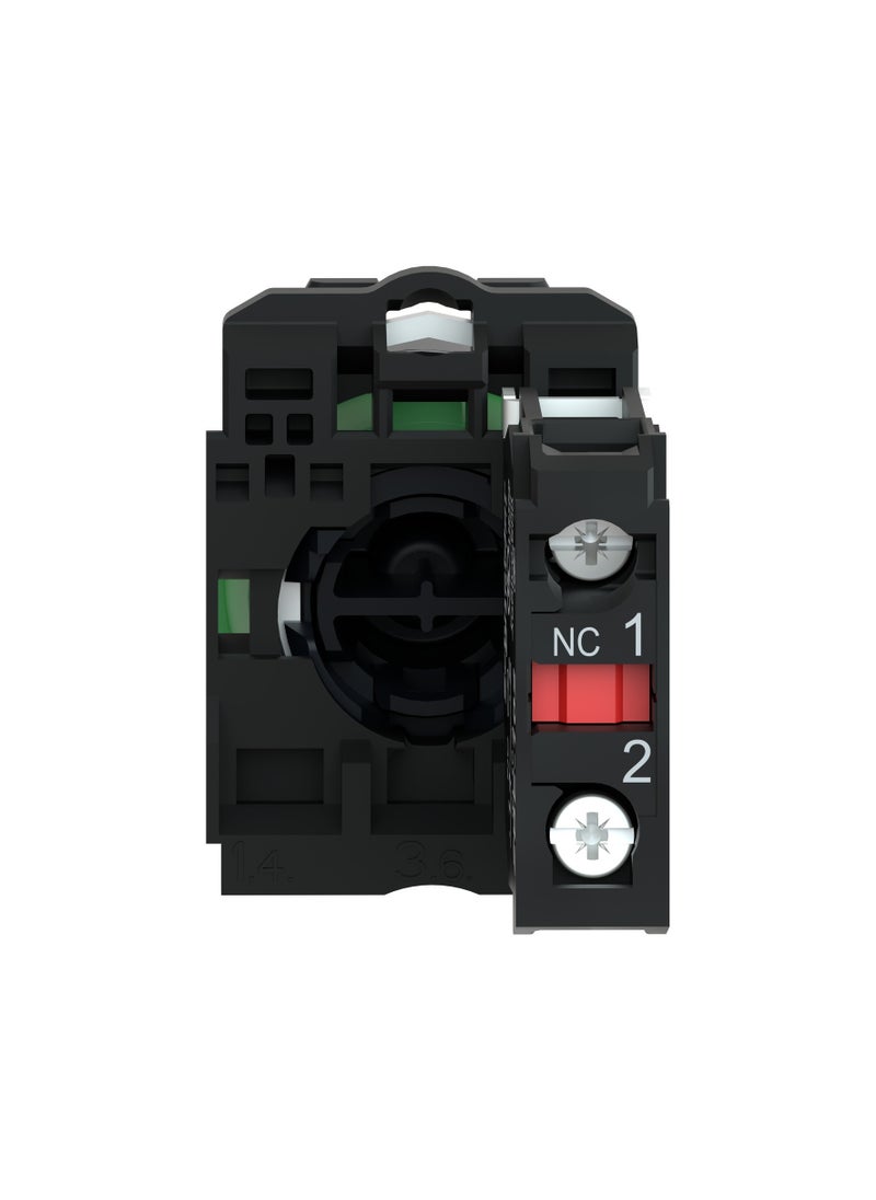 XB5AA42 Push button, plastic, flush, red, Ø22, spring return, unmarked, 1 NC