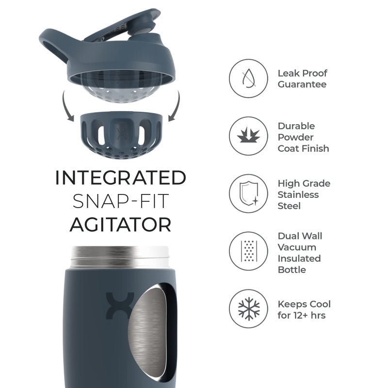 PROMIXX زجاجة شاكر بروميكس بروسويت معزولة من الفولاذ المقاوم للصدأ، سعة 18 أونصة، كورال - Image 2