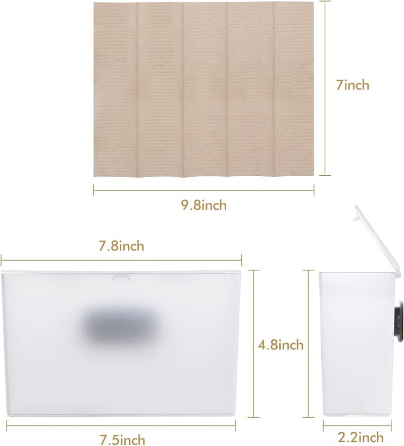 DrDirt Multifold Paper Towels M fold Bamboo Paper Hand Towels 2 Ply 110 Sheets 5 Packs Silm Size Multifold Brown Paper Towels with 1 Wall Mounted Dispenser Box for Bathroom and Kitchen - Image 2