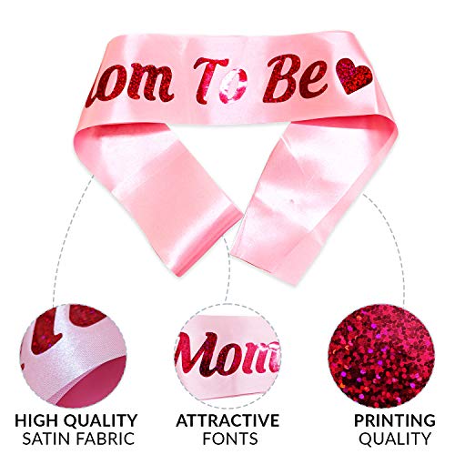 WOBBOX Baby Shower Combo of Party Props 16 Pcs & Jute Style Boy Or Girl We Love You Bunting Banner, with Mom to be Light Pink Sash, Baby Shower Decoration Item (Pack of 3) - Image 4