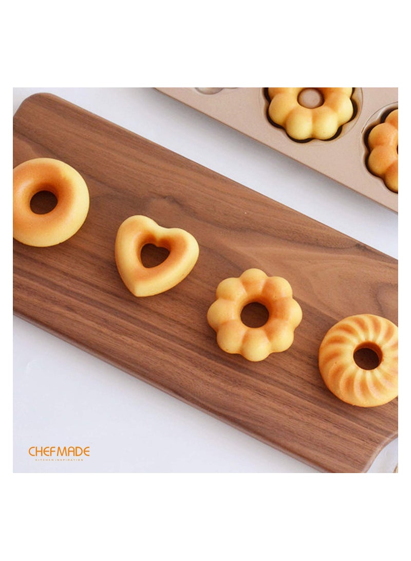 chefmade Donut Mold Cake Pan 12 Cavity Non-Stick Pattern Doughnut Bakeware - Image 5