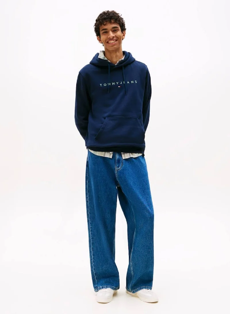 TOMMY JEANS Linear Logo Embroidery Kangaroo Pocket Hoody