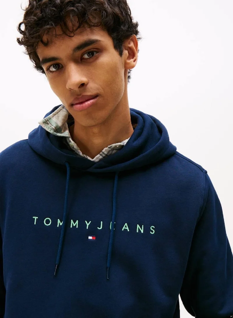 Linear Logo Embroidery Kangaroo Pocket Hoody