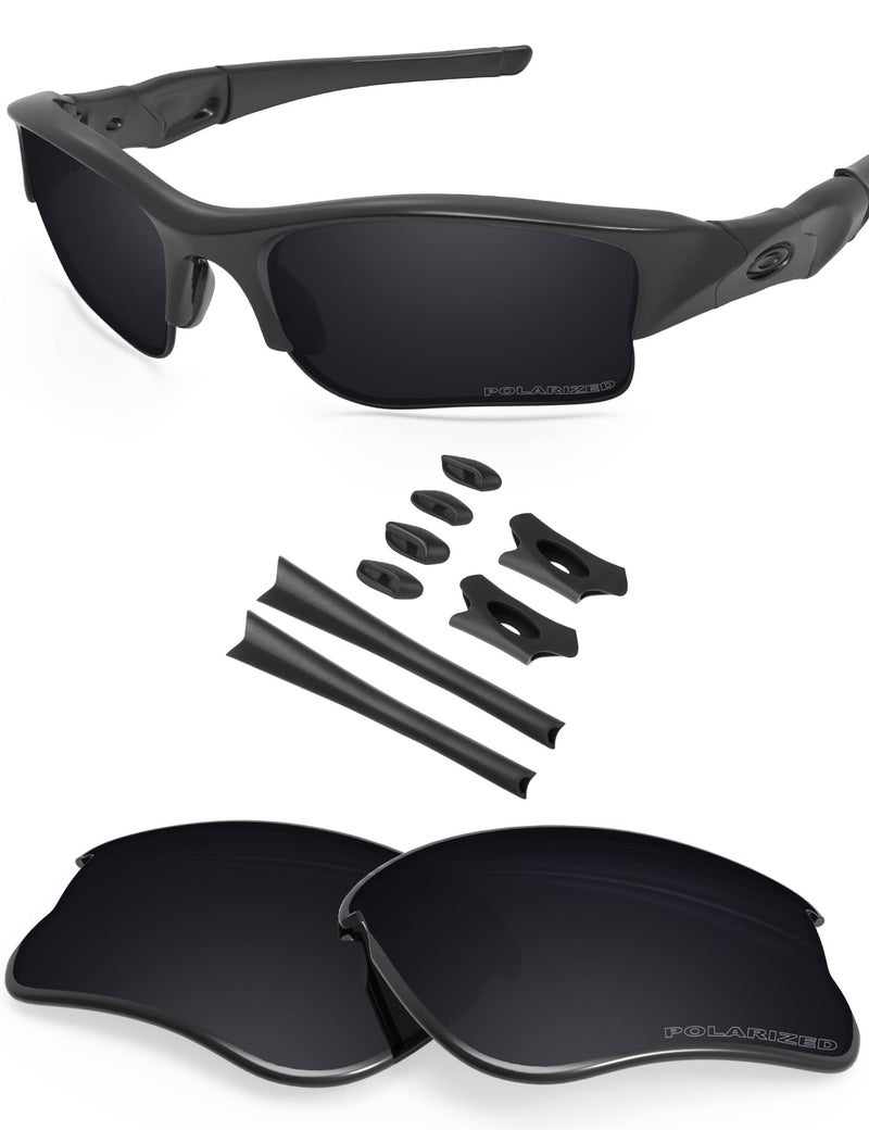 BLAZERBUCK BLAZERBUCK Anti-salt Polarized Replacement Lenses & Sock Kit for Oakley Flak Jacket XLJ OO9009 - Black  - Image 1
