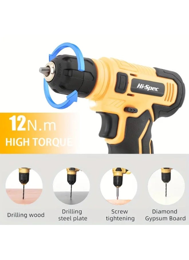 Generic Electric Screwdriver with Drill Bit Set, Hardware Tool Box, Portable Storage Case, USB Rechargeable Cordless Handheld Drill, High-Quality Carbon Steel Home Repair Installation Tools for DIY Furniture and Yard Maintenance, Basic Tools Kit for School, Office, Apartment, Garage, Dormitory, Multifunctional Toolbox  - Image 3
