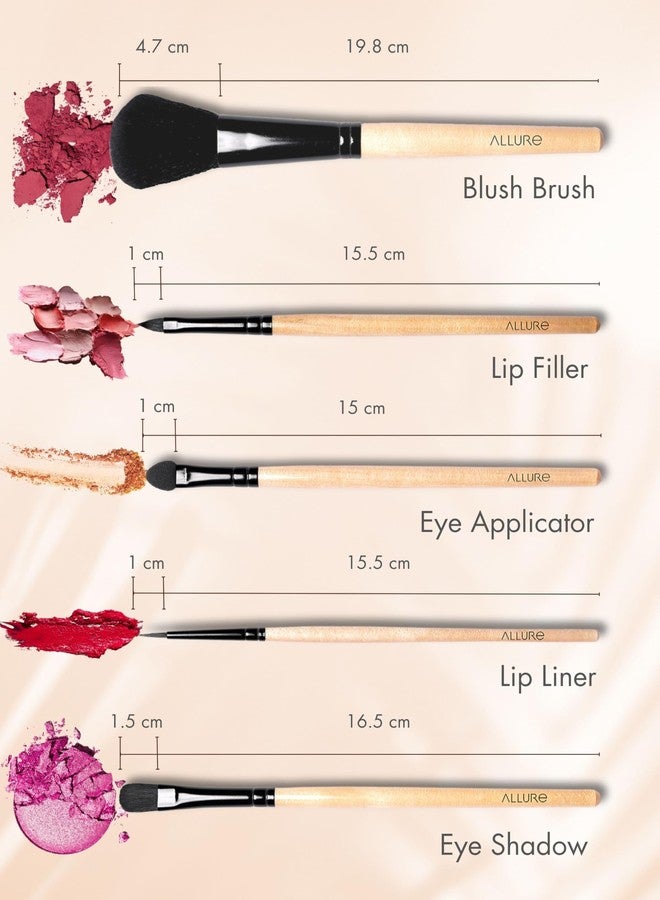 Allure Classic ACK - 05 Makeup Brush Set - Pack Of 5 Face & Eye Makeup Brushes - Image 4