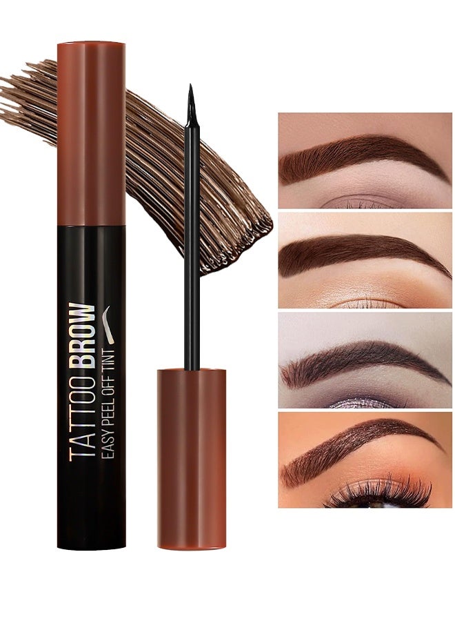 ICVC Tattoo Brow, Tattoo Peel Off Eyebrow Gel Tint, Semi Permanent Tattoo Brow Peel Off Tint Gel, Easy Peel Off Tin, Last Up To 3 Days, Waterproof And Sweat Resistant, Dark Brown - Image 1