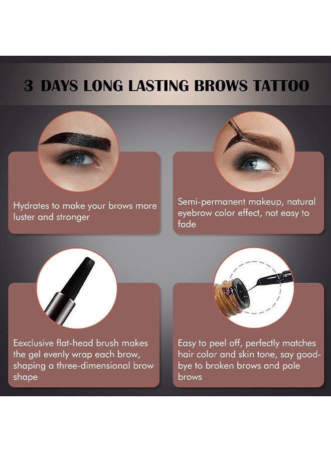 ICVC Tattoo Brow, Tattoo Peel Off Eyebrow Gel Tint, Semi Permanent Tattoo Brow Peel Off Tint Gel, Easy Peel Off Tin, Last Up To 3 Days, Waterproof And Sweat Resistant, Dark Brown - Image 5