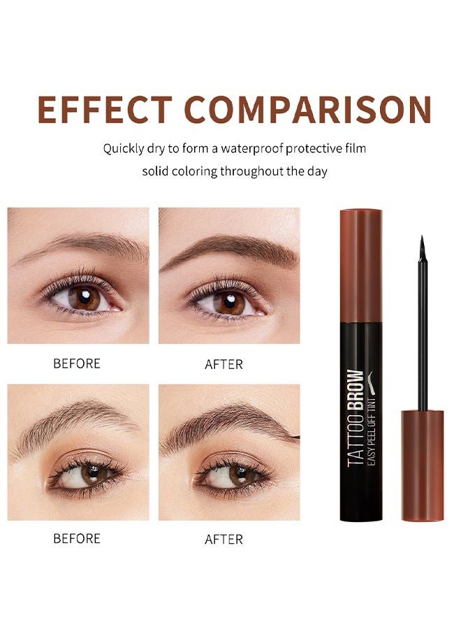 ICVC Tattoo Brow, Tattoo Peel Off Eyebrow Gel Tint, Semi Permanent Tattoo Brow Peel Off Tint Gel, Easy Peel Off Tin, Last Up To 3 Days, Waterproof And Sweat Resistant, Dark Brown - Image 4