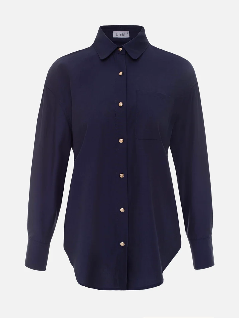Lichi Loose shirt with accent buttons