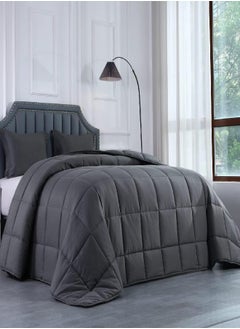 HOMBYS Oversized King Comforter 120 x 98, Palatial King Size Bed Comforter, Extra Large Down Alternative Comforter Duvet Insert for All Season with Corner Tabs, Dark Grey