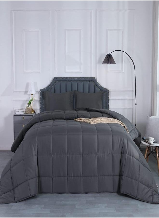 HOMBYS - HOMBYS Oversized King Comforter 120 x 98, Palatial King Size Bed Comforter, Extra Large Down Alternative Comforter Duvet Insert for All Season with Corner Tabs, Dark Grey - Image 1