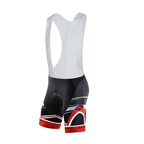 sponeed Men Bib Shorts with Padding Gel Outdoor Indoor Bike Wear Cycling Shorts Red Large - Image 4