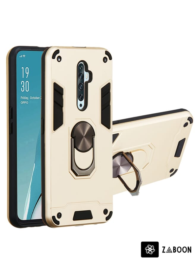 Zaboon Protective Case Cover For OPPO Reno2 Z & Reno2 F 2 in 1 Armour Series PC + TPU Protective Case with Ring Holder - Image 1