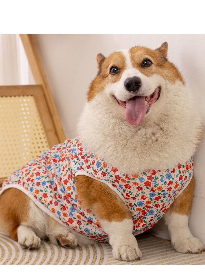 A.M Breathable Pet Vest for Small Medium Large Dogs Cartoon Floral Print Thin Puppy Clothes Spring Summer Cat Clothes - Image 1