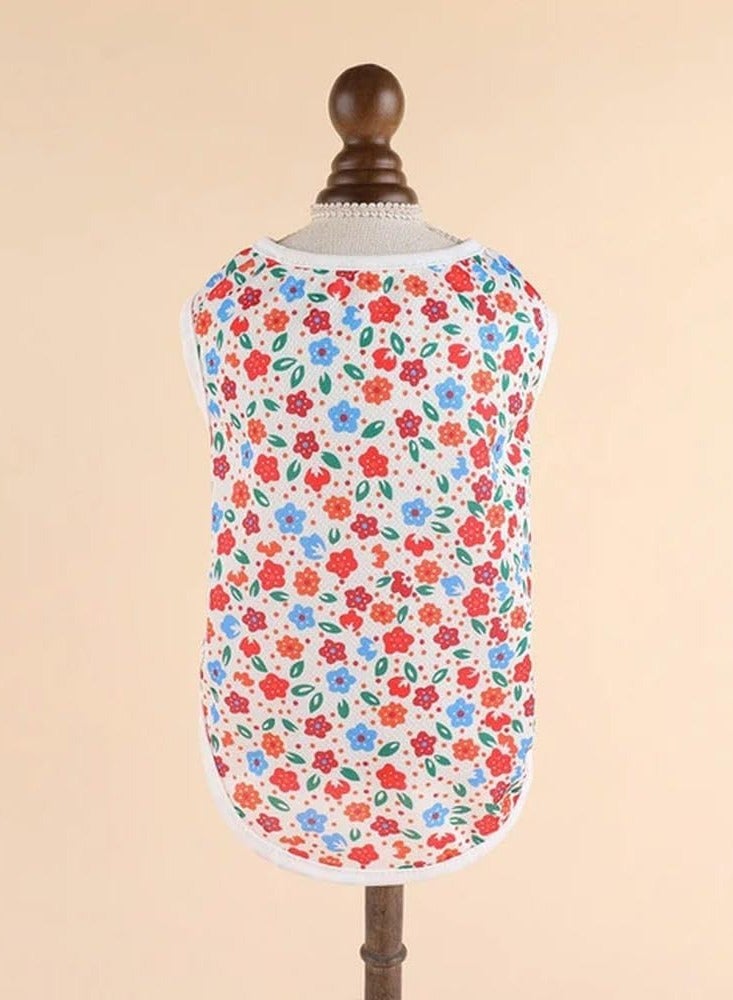 A.M Breathable Pet Vest for Small Medium Large Dogs Cartoon Floral Print Thin Puppy Clothes Spring Summer Cat Clothes - Image 3