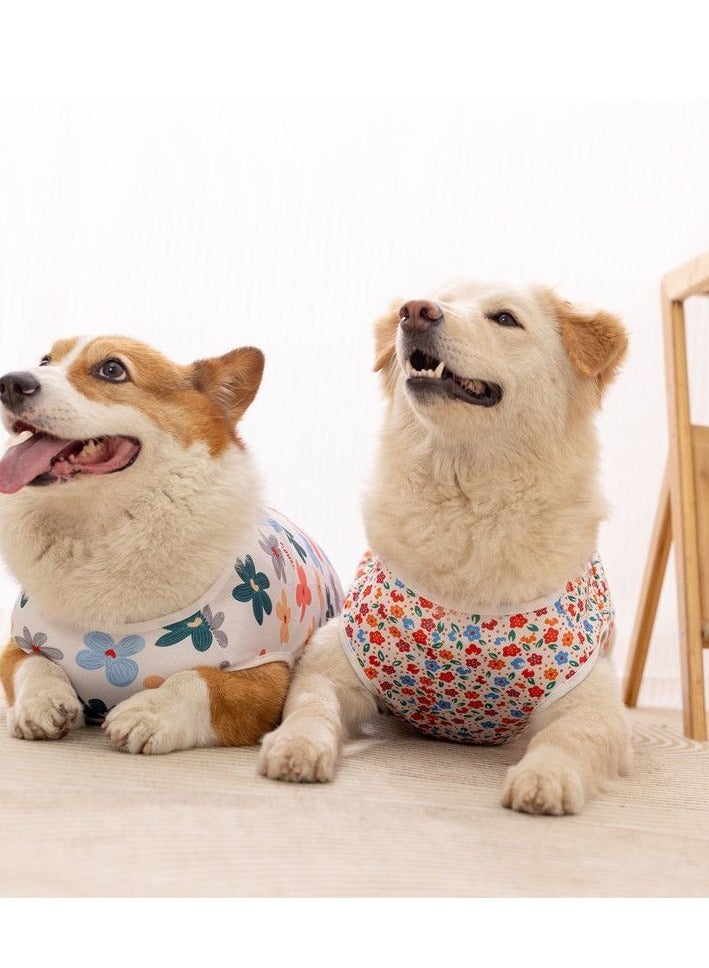 A.M Breathable Pet Vest for Small Medium Large Dogs Cartoon Floral Print Thin Puppy Clothes Spring Summer Cat Clothes - Image 5