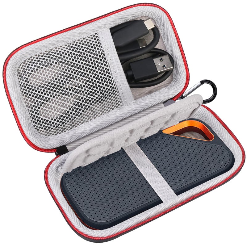 Lacdo Hard Carrying Case for SanDisk Extreme Pro/SanDisk Extreme Portable External SSD 500GB 1TB 2TB 4TB 8TB USB-C Solid State Drive EVA Shockproof Water Repellent Protective Storage Travel Bag, Black
