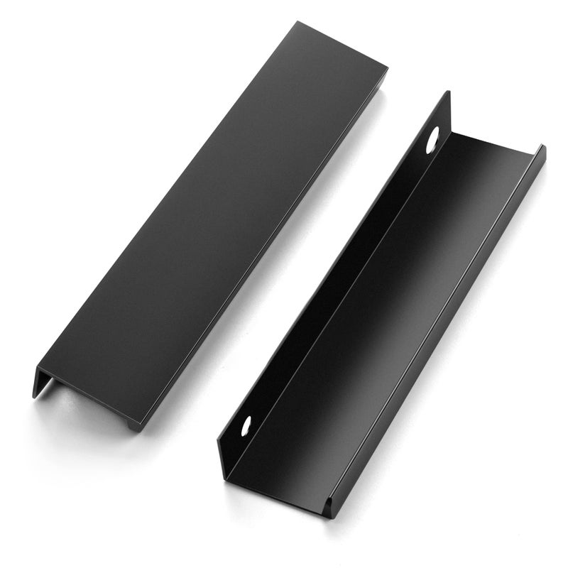 Home Expert 30 Pack Finger Pulls for Cabinets 128mm5in Hole Center Black Cabinet Handles Edge Pulls for Cabinets Finger Cabinet Handles Concealed Tab Pulls for Kitchen Drawer