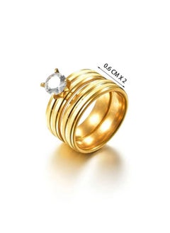 2 PCs Stainless Steel 18k Gold Plated Ring For Women Size 9 - pzsku/ZE69371B48D9F6AA78C7BZ/45/_/1708800381/1bd1c0b7-af07-4d86-b464-0165c2714aac