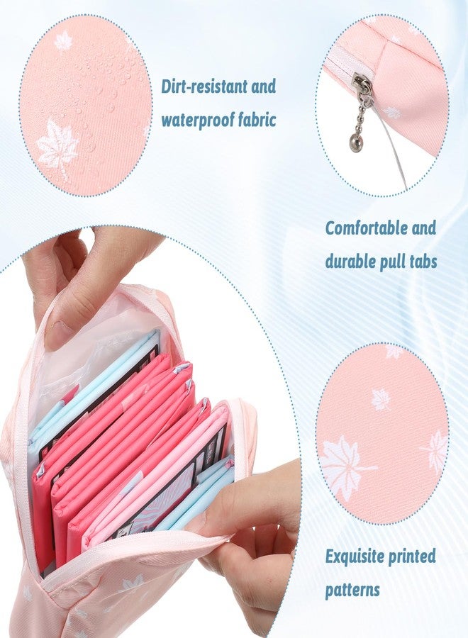 Skrfren 3 Pack Reusable Sanitary Napkin Storage Bags, Period Pouch for Women with Hanging Rope, Portable Travel Organizer for Purse Office Daily Use, Compact Menstrual Pad Holder (3 Colors - Image 3