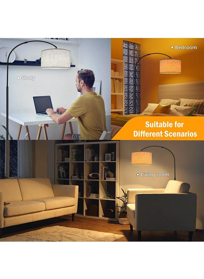 تخيل - مصباح أرضي مع لمبة معدنية LED 12 واط ضوء دافئ 185x38 سم - Image 1