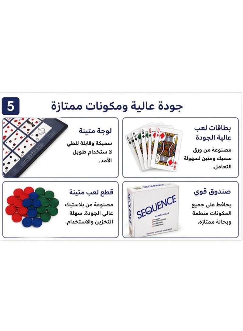 سيكوانس لعبة سيكونس اللوحية | لعبة استراتيجية عائلية بالبطاقات والقطع | من 2 إلى 12 لاعب | مناسبة لعمر 7 سنوات فأكثر - Image 5