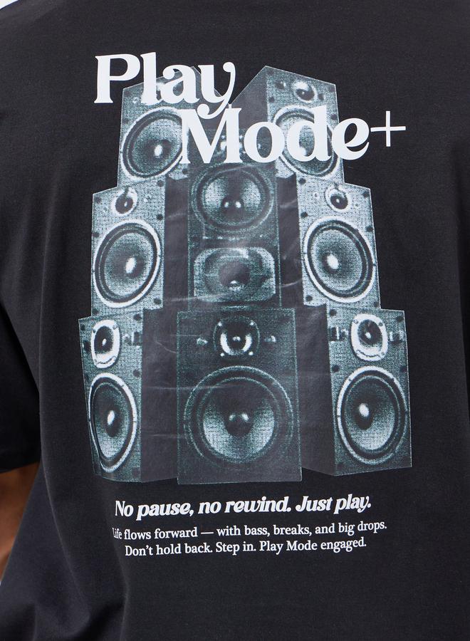 Styli Men Black Oversized Graphic Print T-Shirt - Image 4