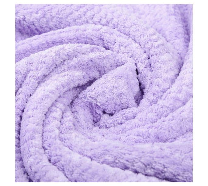 Linear مجموعة مناشف استحمام ومناشف يد من الألياف الدقيقة / مناشف الألياف الدقيقة للاستحمام بحجم كبير / منشفة للاستحمام / منشفة استحمام للرجال والنساء / 300 جرام لكل متر مربع (140 سم * 70 سم) (أرجواني) - Image 4