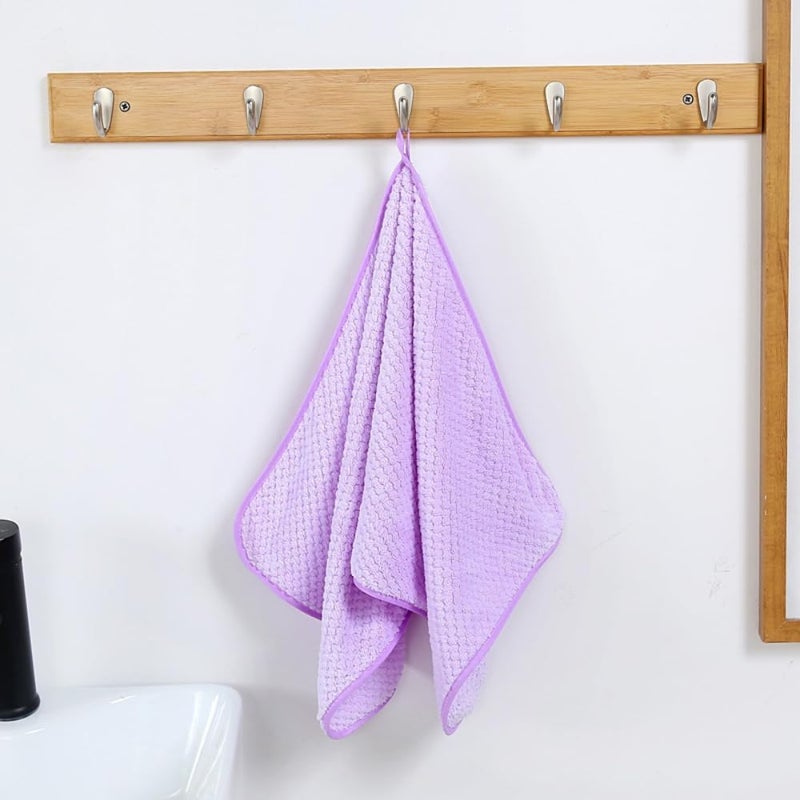 Linear مجموعة مناشف استحمام ومناشف يد من الألياف الدقيقة / مناشف الألياف الدقيقة للاستحمام بحجم كبير / منشفة للاستحمام / منشفة استحمام للرجال والنساء / 300 جرام لكل متر مربع (140 سم * 70 سم) (أرجواني) - Image 5