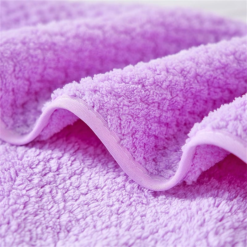 Linear مجموعة مناشف استحمام ومناشف يد من الألياف الدقيقة / مناشف الألياف الدقيقة للاستحمام بحجم كبير / منشفة للاستحمام / منشفة استحمام للرجال والنساء / 300 جرام لكل متر مربع (140 سم * 70 سم) (أرجواني) - Image 3