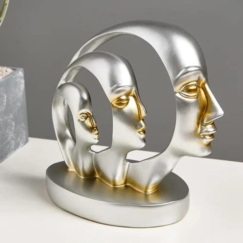 Mariner's Creation Premium Home Decor showpiece- Modern Art Man face showpiece for Living Room | Home Decor Items | House Warming Gift 30x15x27.5cm Color- Silver - Image 1