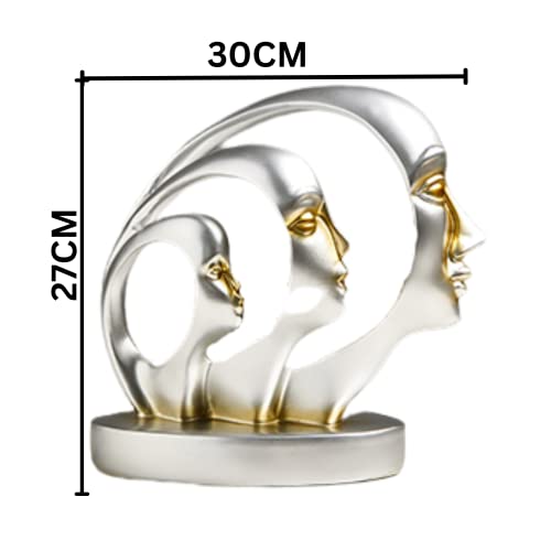 Mariner's Creation Premium Home Decor showpiece- Modern Art Man face showpiece for Living Room | Home Decor Items | House Warming Gift 30x15x27.5cm Color- Silver - Image 5
