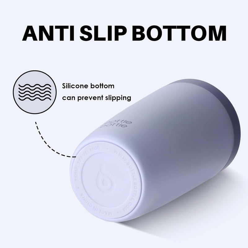 bottle bottle Insulated Travel Mug, Stainless Steel, 350ml, Push Button Lid, Keeps Cold for 12 Hours, Keeps Hot for 8 Hours, Stylish Design (Blue) - Image 5