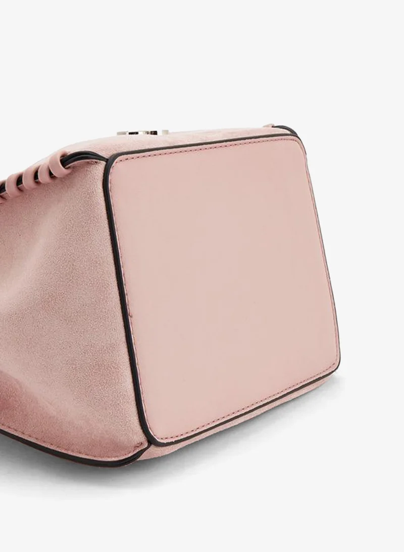 Celeste PINK Suede Bucket Bag With Detachable Strap for Women | Best Price UAE
