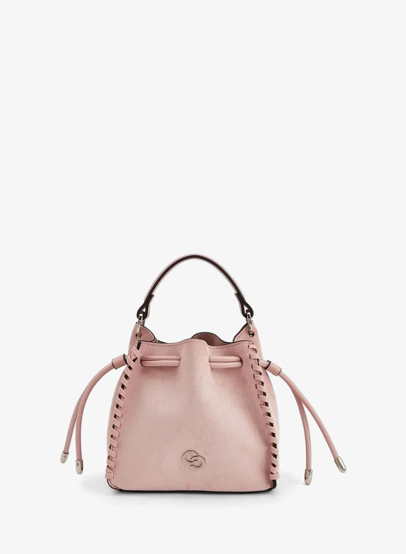 Suede Bucket Bag With Detachable Strap