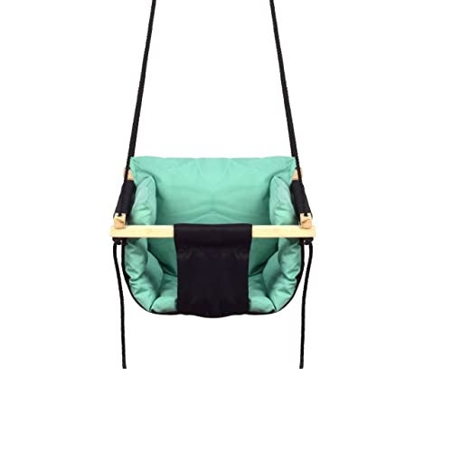Sprointal® Swing for Kids | jhula for Kids | jhula for Baby | Baby Swing Hanging Indoor Outdoor | Baby Garden Swing with 2 Pillows (6 Months to 4 Years) (Up to 20 kg) (Black,Green) - Image 1