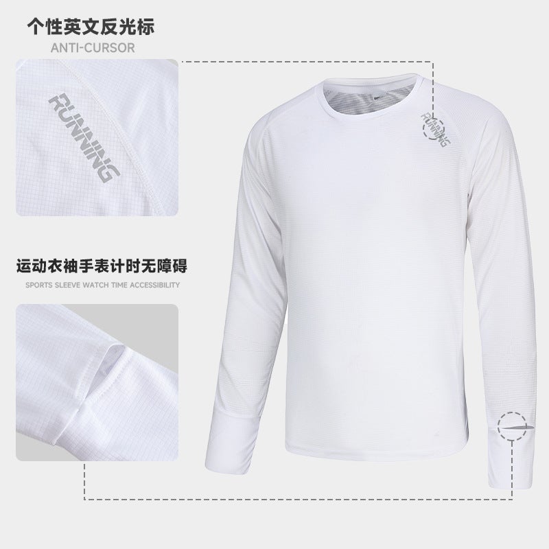 Generic Mens Long Sleeve Quick-Dry Running T-Shirt Black - Image 4