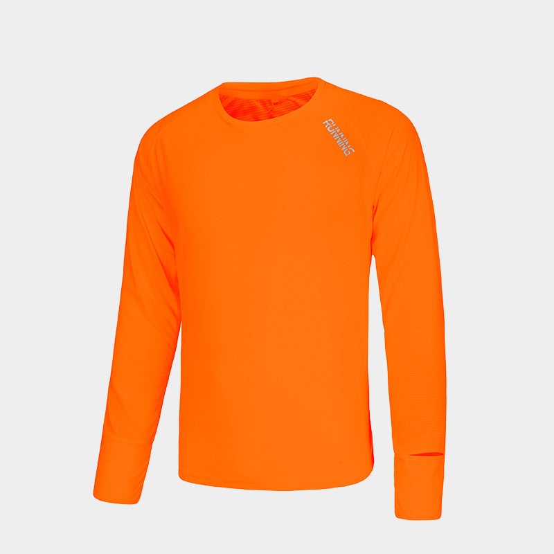 Generic Mens Long Sleeve Quick-Dry Running T-Shirt Black - Image 5