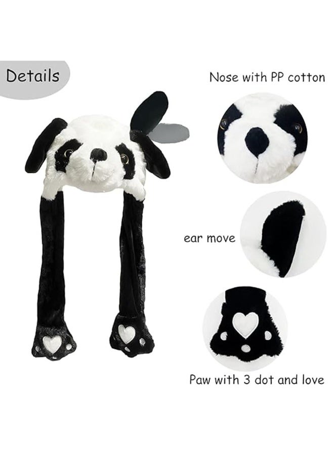 JZS Panda Hat with Ear Moving Jumping, Funny Cosplay Hat Cap for Girls,Cute Soft Plush Panda Headdress - Image 3