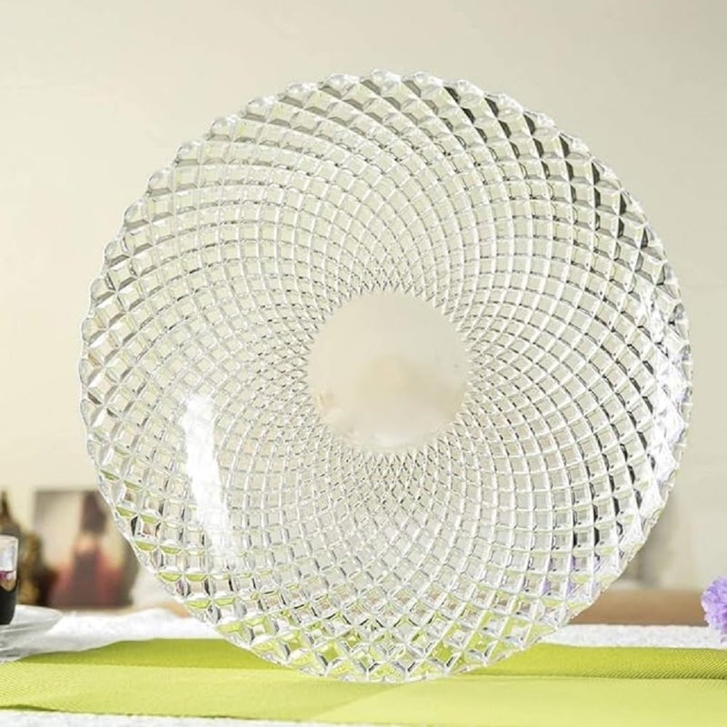 Luxansa Designer Glass Serving Fruit BowlVegetable Bowl Table Fruit Bowl Flat Base Fruit Bowl Dining Table Glass Serving Dinnerware Transparent - Image 4